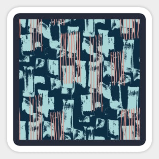 Navy Handmade Stripes Sticker